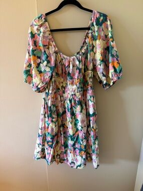 Gap Pastel Floral Puff Sleeve Summer Dress